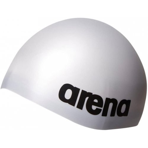 ARENA 3D Race Dome Silikon Badekappe - Farbe Silber Schwarz - Größe M
