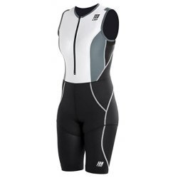 Triathlon Compression Skinsuit Herren - Black-Grey-White