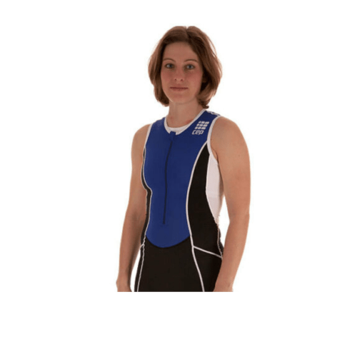 Triathlon Compression Skinsuit Damen - Royal Blue-Black-White