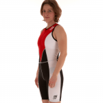 Triathlon Compression Skinsuit Damen - Red-Black-White