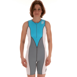 Triathlon Compression Skinsuit Damen - Azuro-Black-White