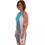 Triathlon Compression Skinsuit Damen - Azuro-Black-White