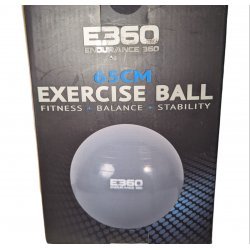 Aufblasbarer Balance-, Stabilitäts- und Übungsball - Sitzball - Umfang 65 cm - Grau