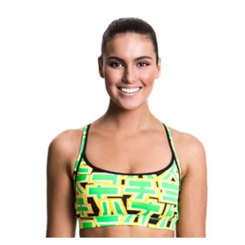 Sports Top Damen - Green-Yellow-Black