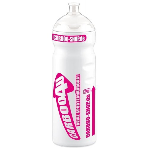 Carboo4U Sportflasche Trinkflasche, Ladies Edition  - weiss-magenta - 750ml - Passt in alle gängigen Flaschenhalterungen - Made in Germany 