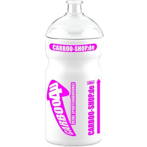 Carboo4U Sportflasche Radfahren Trinkflasche. Ladies Edition  - weiss-magenta - 500ml - Passt in alle gängigen Flaschenhalterungen - Made in Germany 