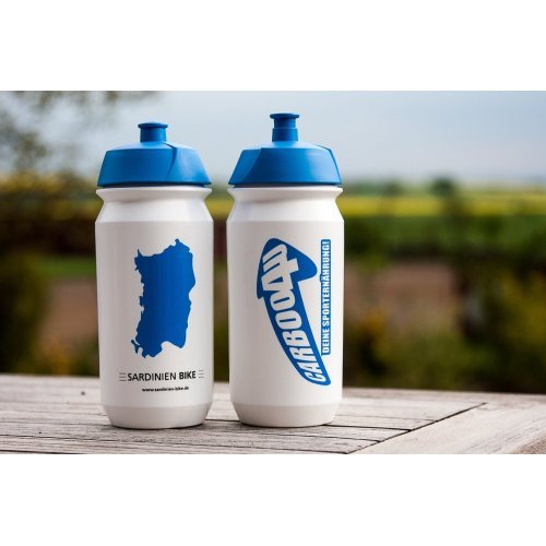 Carboo4U Sportflasche -Radfahren Trinkflasche, Triathlon - Sardinien Edition - weiß, 0,5l
