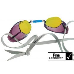 Malmsten Schwedenbrille, Schwimmbrille, Profibrille, anti-fog, schützt die Augen vor Wasser und Chlor, getönt, perfekte Passform, UV-Schutz, Standard Ausführung, für Training und Wettkampf, verspiegelt, gold