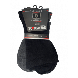 Socken in Sondergröße - Diabetiker-geeignet -Doppelpack - Schwarz und Grau