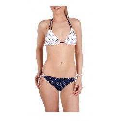 Speedo Damen Bikini Winona Dots Triangle, Rücken- u. Nackenbändchen für individuelles Einstellen, Slip mit seitl. Schleifenbändchen, sportlich schick, blau weiss