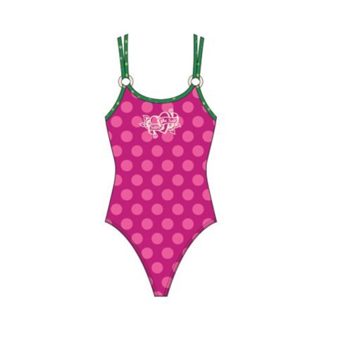 Badeanzug Mädchen Doris - Pink-Türkis