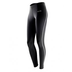 SPIRO Ladies Bodyfit Base Layer Leggings, lang, Damen, atmungsaktiv, schweißabsorbierend, schwarz