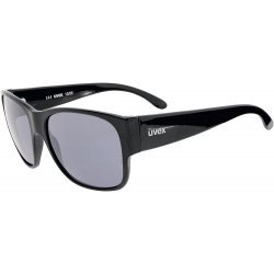 Sportsonnenbrille 13/06 mit 100 % UV-Schutz von Uvex, für jeden Moment die richtige Brille in schwarz mit großen dunkelgrauen Gläsern